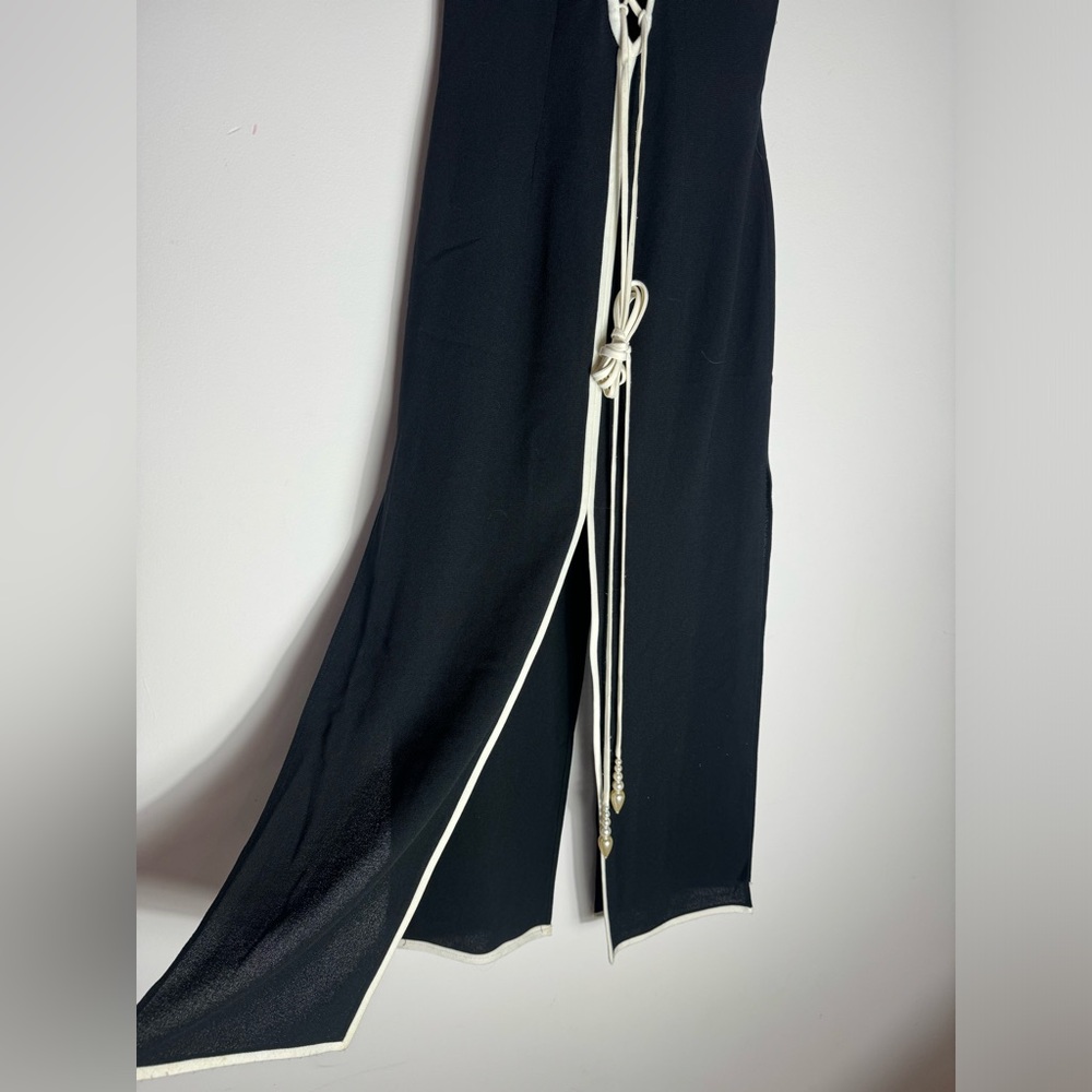 Henri Ho Vintage Luxury Contrast Cut out Lace Black dress made in Korea - Picture 7 of 13